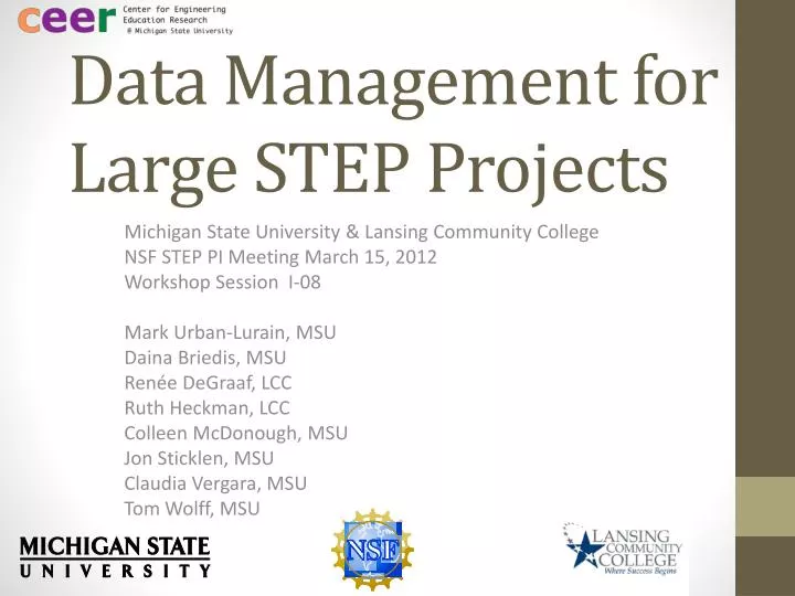 data management for large step projects
