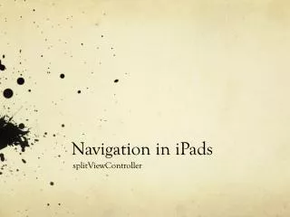 Navigation in iPads