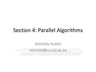 Section 4: Parallel Algorithms