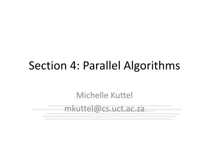 section 4 parallel algorithms
