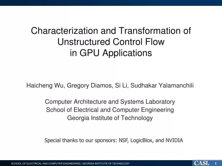 characterization and transformation of unstructured control flow in gpu applications