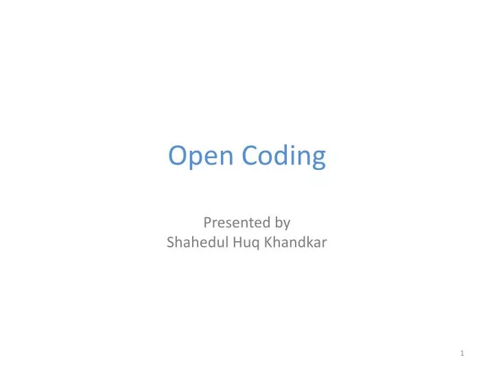 open coding