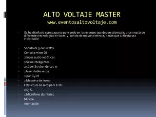 alto voltaje master www eventosaltovoltaje com