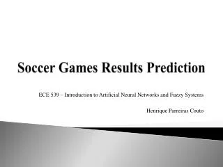 Soccer Games Results Prediction
