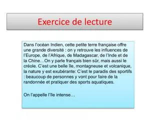 exercice de lecture