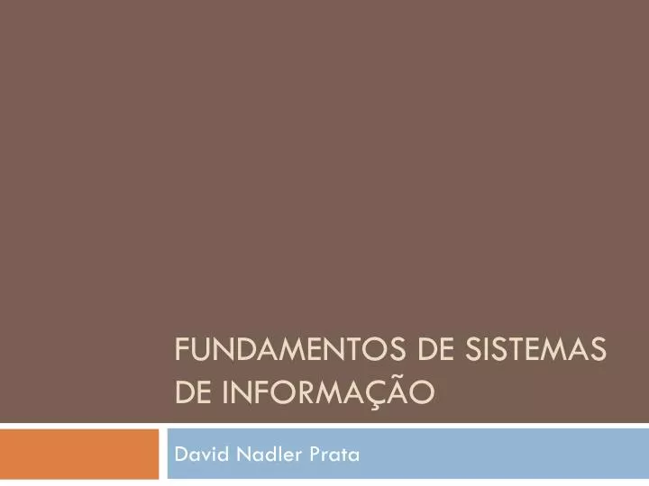 fundamentos de sistemas de informa o