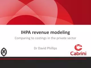 ihpa revenue modeling