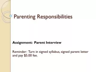 Parenting Responsibilities