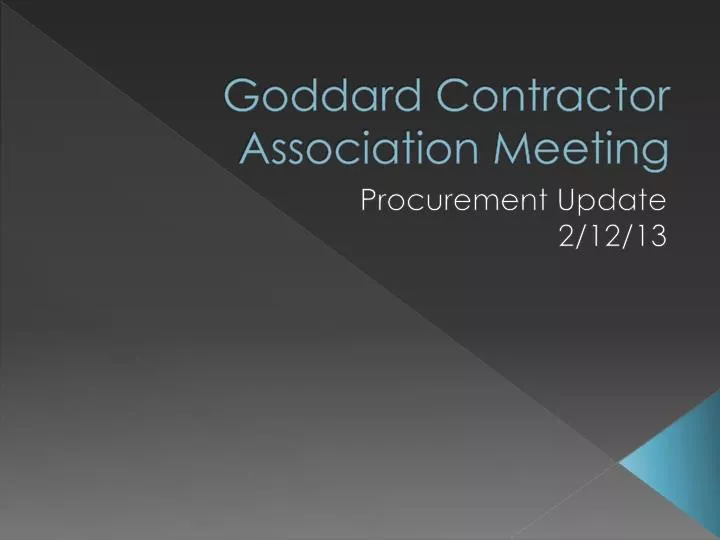goddard contractor association meeting