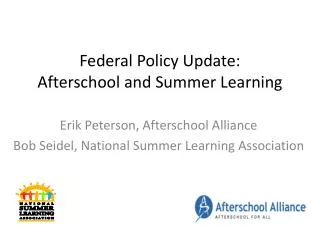 Federal Policy Update: Afterschool and Summer Learning