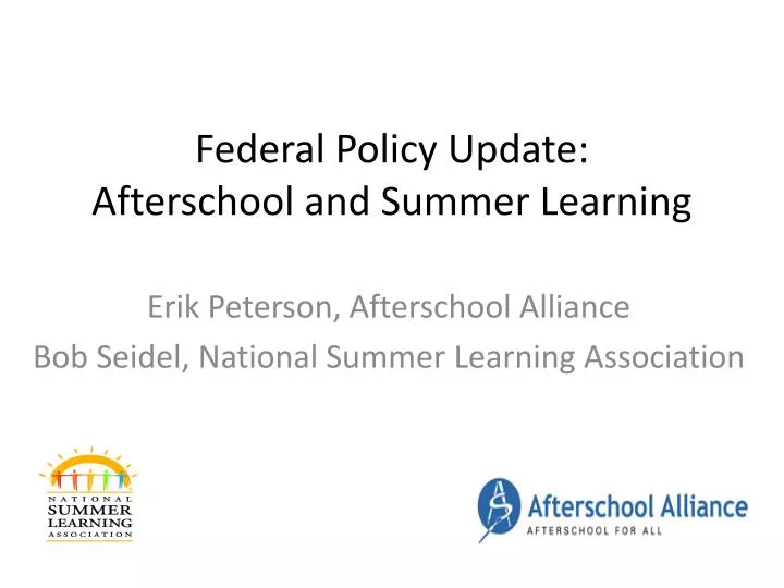 federal policy update afterschool and summer learning