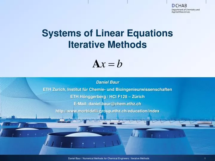 systems of linear equations iterative methods