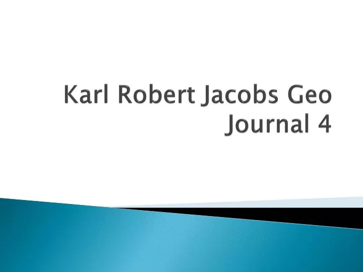karl robert jacobs geo journal 4