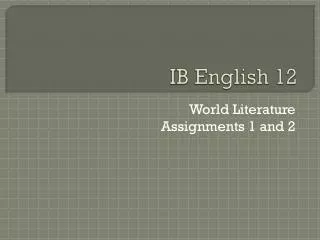 IB English 12
