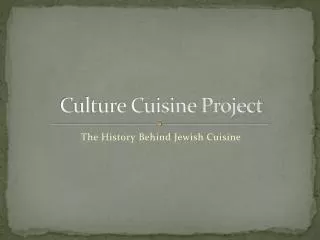 Culture Cuisine Project
