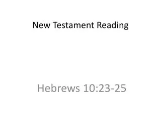 New Testament Reading