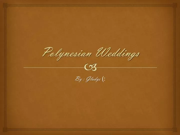 polynesian weddings