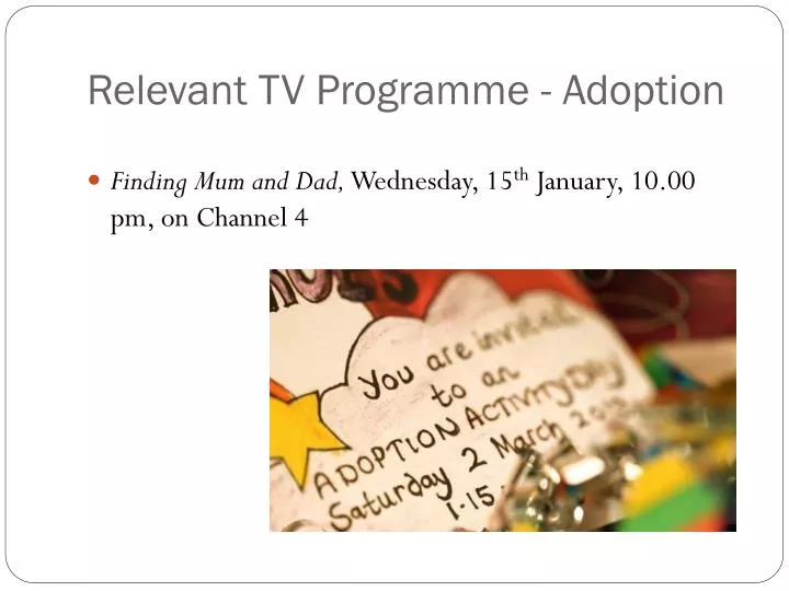 relevant tv programme adoption