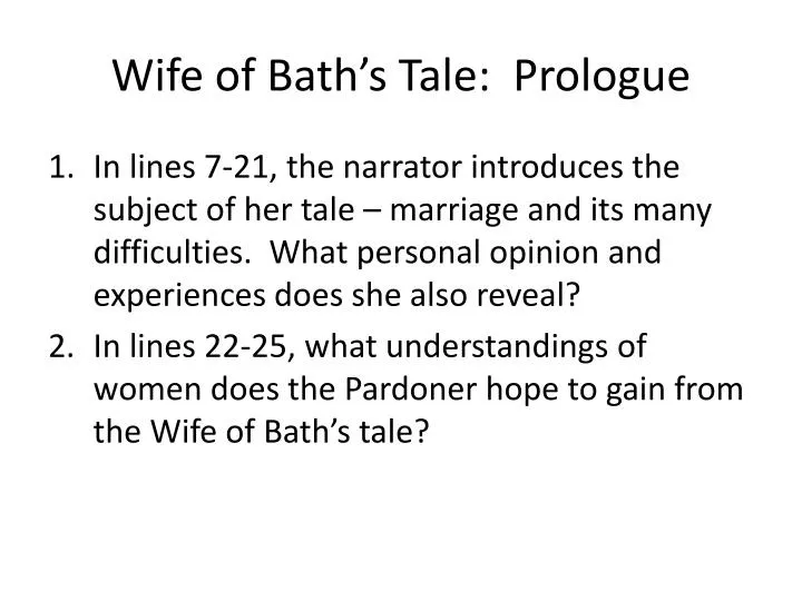 wife of bath s tale prologue