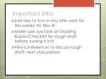 Important Upcoming Dates: Late Work, Senior Pictures, and Class Activities - slide 1