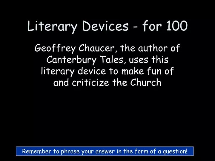 literary devices for 100