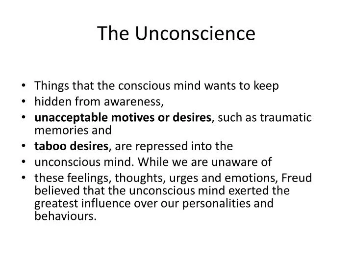 the unconscience
