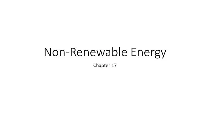 non renewable energy