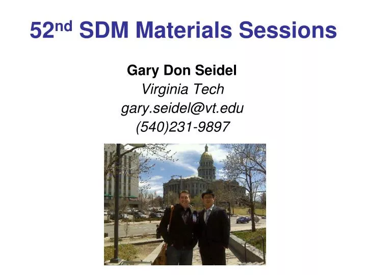 52 nd sdm materials sessions