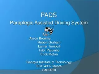 PADS Paraplegic Assisted Driving System