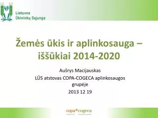 em s kis ir aplinkosauga i kiai 2014 2020