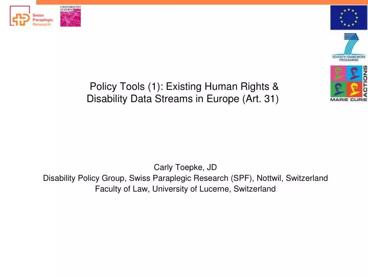 policy tools 1 existing human rights disability data streams in europe art 31