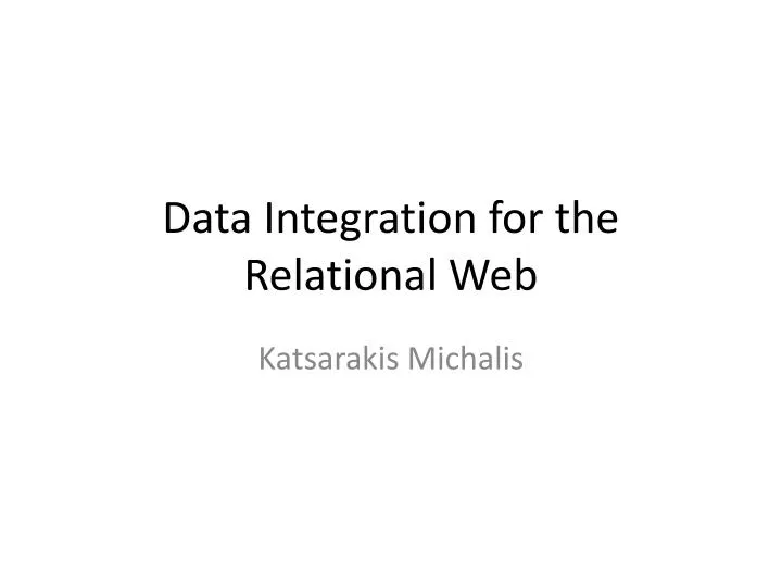data integration for the relational web