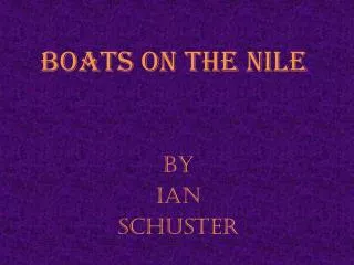 Boats on the Nile