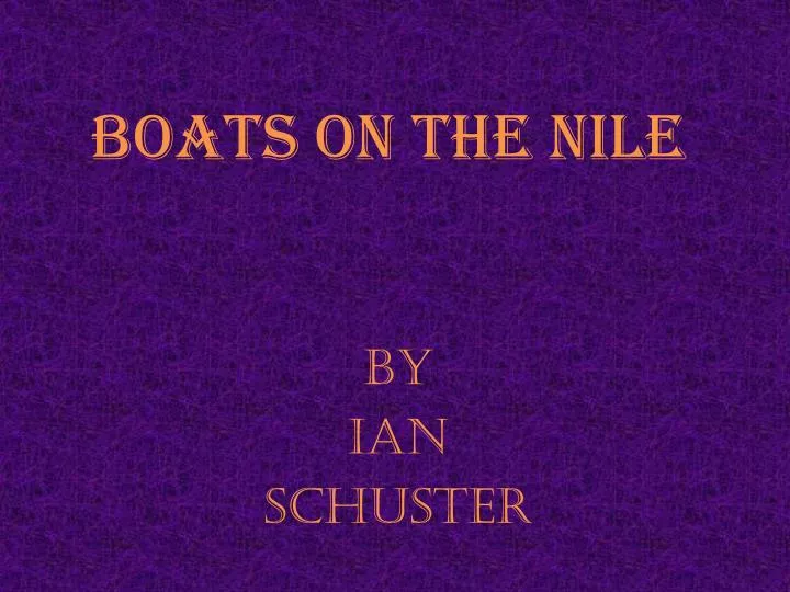 boats on the nile