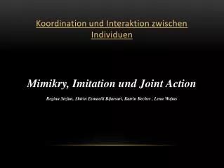 koordination und interaktion zwischen individuen