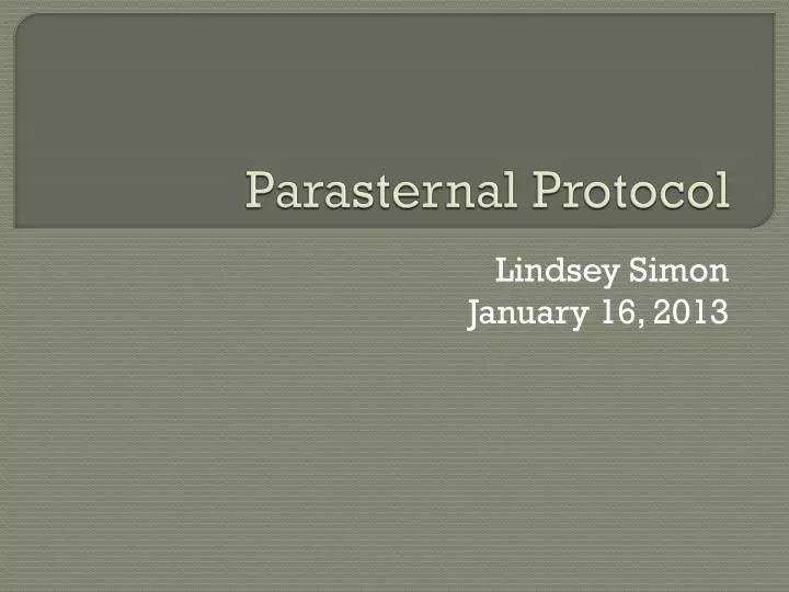 parasternal protocol