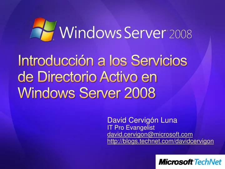 introducci n a los servicios de directorio activo en windows server 2008