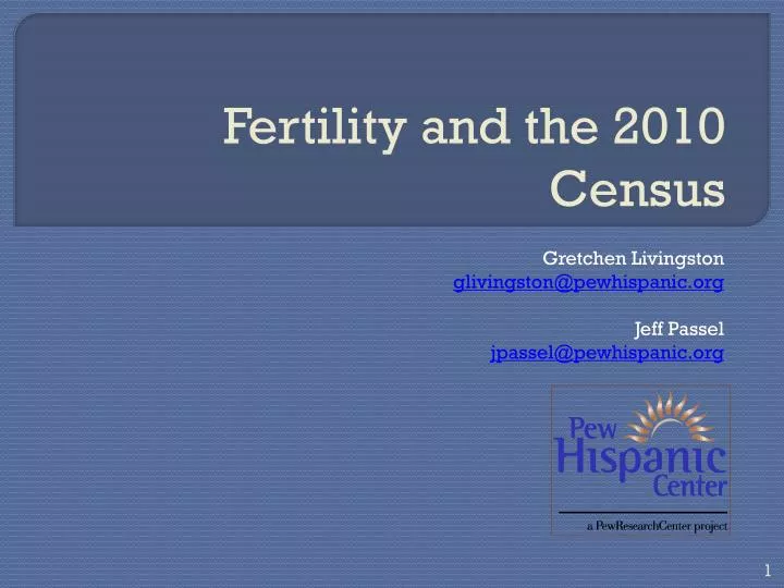 fertility and the 2010 census