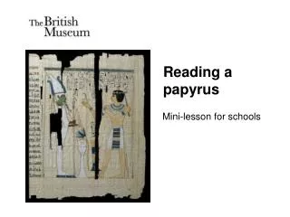 Reading a papyrus