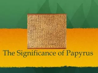 The Significance of Papyrus