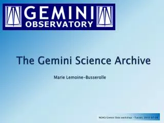 The Gemini Science Archive