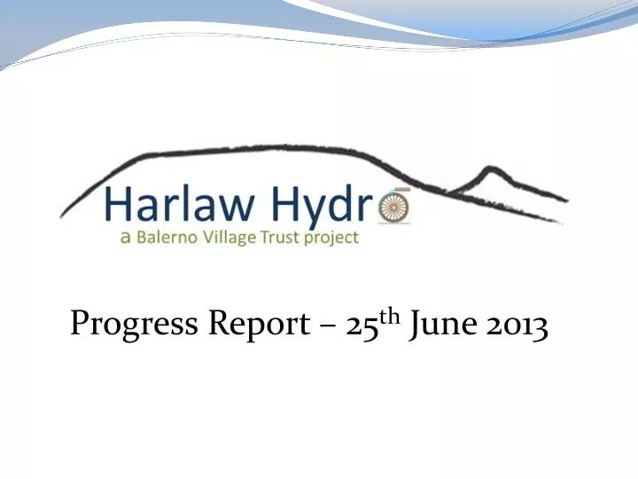 progress report 25 th june 2013
