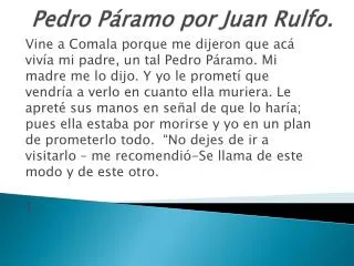 pedro p ramo por juan rulfo