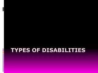 types of disabilities