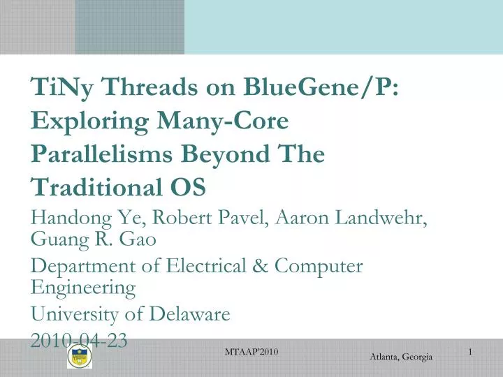 tiny threads on bluegene p exploring many core parallelisms beyond the traditional os