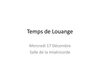 temps de louange
