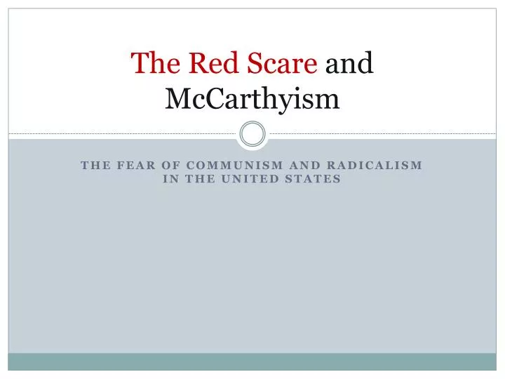 the red scare and mccarthyism