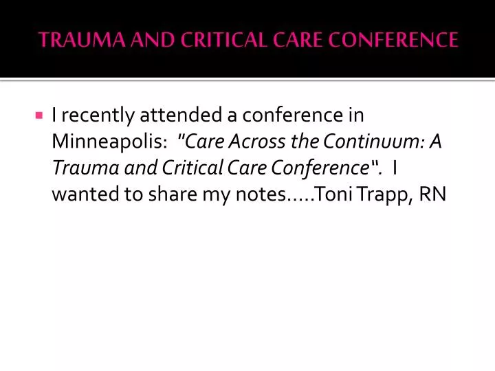 trauma and critical care conference