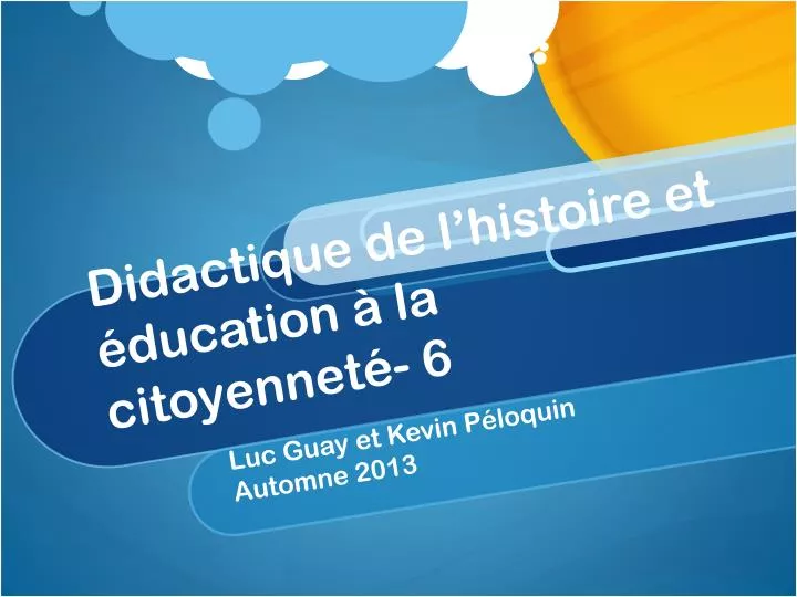 didactique de l histoire et ducation la citoyennet 6