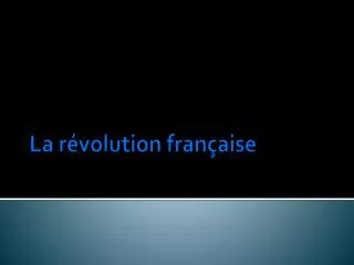 la r volution fran aise